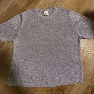 H&M Silver Knit Top